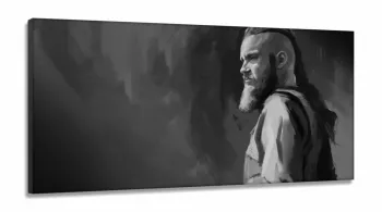 Quadro Decorativo Vikings Ragnar Artístico - em Tecido Canvas 130x60