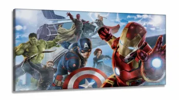 Quadro Decorativo Vingadores B 3 em Tecido Canvas 130x60
