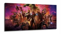Quadro Decorativo Vingadores E em Tecido Canvas 130x60