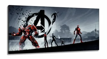 Quadro Decorativo Vingadores em Tecido Canvas 130x60