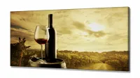 Quadro Decorativo Vinho Pôr Do Sol em Tecido Canvas 130x60 - Foto 2