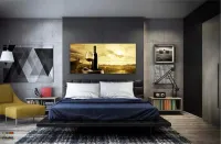 Quadro Decorativo Vinho Pôr Do Sol em Tecido Canvas 130x60 - Foto 4