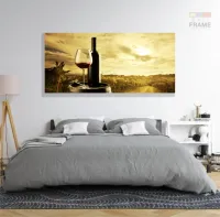 Quadro Decorativo Vinho Pôr Do Sol em Tecido Canvas 130x60 - Foto 6