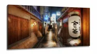 Quadro Decorativo Vintage Streets Of Kyoto - Tela em Tecido Canvas 130x60