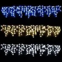 Cascata Fixa com 400 LEDs Fio Branco 10 Metros Branco Quente Natal - Foto 4