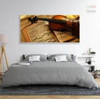 Quadro Decorativo Violino Sala Mosaicoem Tecido Canvas 130x60 - Foto 6