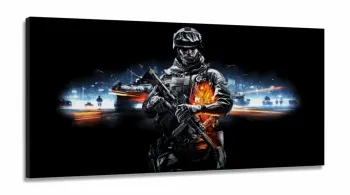 Quadro Decorativos Battlefield em Tecido Canvas 130x60 sala m02