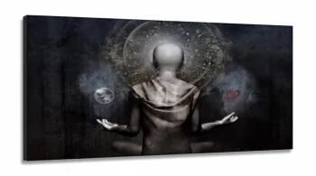 Quadro Decorativos Buda Meditação em Tecido Canvas 130x60