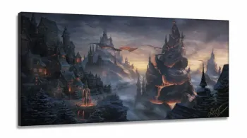 Quadro Decorativos Dragão com 3 peças 120x60 em tecido