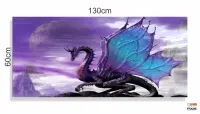 Quadro Decorativos Dragão em Tecido Canvas 130x60 m01 - Foto 3