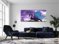 Quadro Decorativos Dragão em Tecido Canvas 130x60 m01 - Foto 5