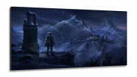 Quadro Decorativos Elder Scrolls em Tecido Canvas 130x60