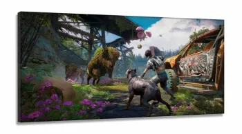 Quadro Decorativos Far Cry com 3 peças em Tecido Canvas 130x60