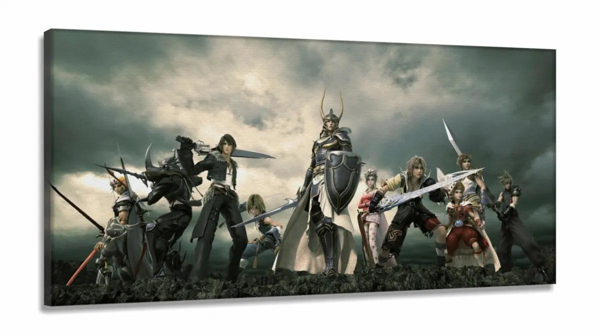 Quadro Decorativos Final Fantasy 3 peças em Tecido Canvas 130x60 Imagem