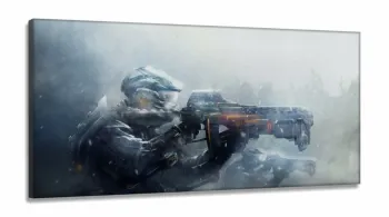 Quadro Decorativos Jogo Gun Gaming em Tecido Canvas 130x60