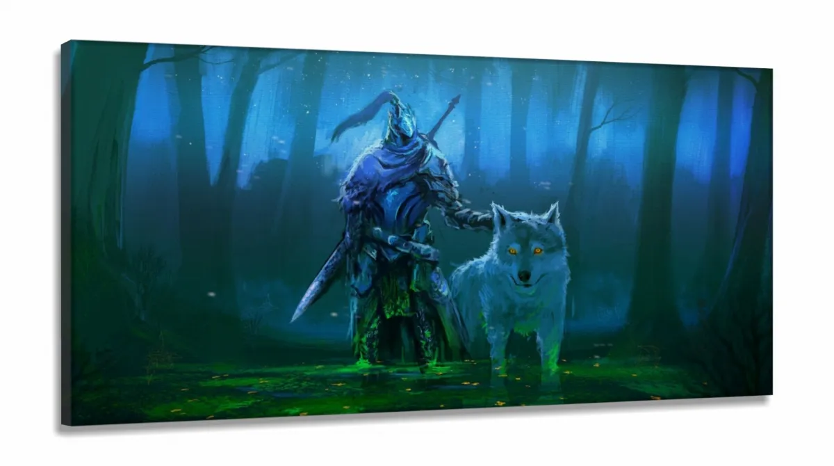 Quadro Decorativos Jogo-dark-souls em Tecido Canvas 130x60 Imagem