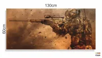 Quadro Decorativos Jogos de tiro em Tecido Canvas 130x60 - Foto 3