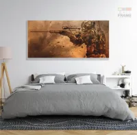 Quadro Decorativos Jogos de tiro em Tecido Canvas 130x60 - Foto 6
