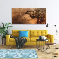 Quadro Decorativos Jogos de tiro em Tecido Canvas 130x60 - Foto 7