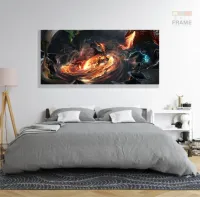 Quadro Decorativos Jogo-warcraft em Tecido Canvas 130x60 - Foto 6