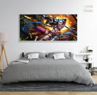 Quadro Decorativos League of Legends em Tecido Canvas 130x60 m04 - Foto 6