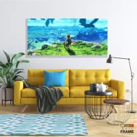 Quadro Decorativos Legends of Zelda em Tecido Canvas 130x60 - Foto 7