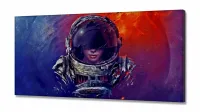 Quadro Decorativos Menina Astronalta em Tecido Canvas 130x60 - Foto 2