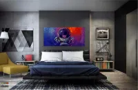 Quadro Decorativos Menina Astronalta em Tecido Canvas 130x60 - Foto 4