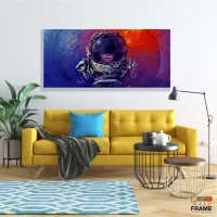 Quadro Decorativos Menina Astronalta em Tecido Canvas 130x60 - Foto 7