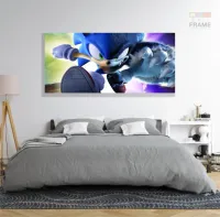 Quadro Decorativos Sonic em Tecido Canvas 130x60 - Foto 6
