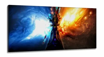 Quadro Decorativos Warcraft em Tecido Canvas 130x60