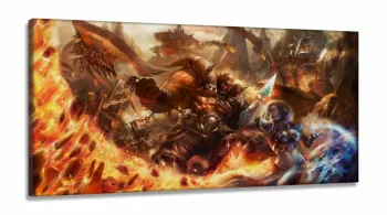Quadro Decorativos World-of-warcraft em Tecido Canvas 130x60