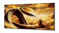 Quadro Dragon Ball Z Goku Super Sayajin em Mosaico em Tecido Canvas 130x60 - Foto 2