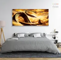 Quadro Dragon Ball Z Goku Super Sayajin em Mosaico em Tecido Canvas 130x60 - Foto 6