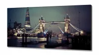 Quadro em Tecido Decorativo Cidade Londres Tower Bridge em Tecido Canvas 130x60 - Foto 2