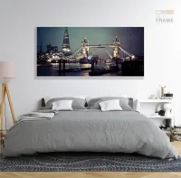 Quadro em Tecido Decorativo Cidade Londres Tower Bridge em Tecido Canvas 130x60 - Foto 6