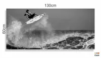 Quadro Em Tecido Decorativo Surf Detalhe Surfista Onda Sala em Tecido Canvas 130x60 - Foto 3