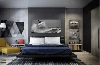 Quadro Em Tecido Decorativo Surf Detalhe Surfista Onda Sala em Tecido Canvas 130x60 - Foto 4