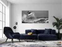 Quadro Em Tecido Decorativo Surf Detalhe Surfista Onda Sala em Tecido Canvas 130x60 - Foto 5