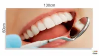 Quadro Em Tecido Odontologia Decorativo Sorriso Espelho em Tecido Canvas 130x60 - Foto 3