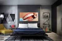 Quadro Em Tecido Odontologia Decorativo Sorriso Espelho em Tecido Canvas 130x60 - Foto 4