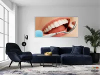 Quadro Em Tecido Odontologia Decorativo Sorriso Espelho em Tecido Canvas 130x60 - Foto 5