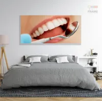 Quadro Em Tecido Odontologia Decorativo Sorriso Espelho em Tecido Canvas 130x60 - Foto 6