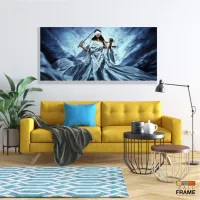 Quadro Escritório Advocacia Deusa Justiça Azul em Tecido Canvas 130x60 m01 - Foto 7