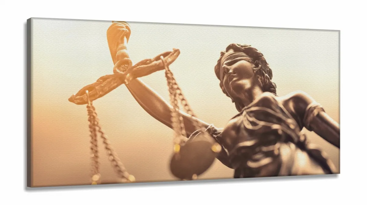 Quadro Escritório Advocacia Deusa Justiça em Tecido Canvas 130x60 Imagem