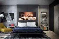 Quadro Escritório Advocacia Direito Malhete Arte em Tecido Canvas 130x60 - Foto 4