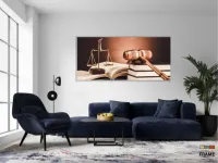 Quadro Escritório Advocacia Direito Malhete Arte em Tecido Canvas 130x60 - Foto 5