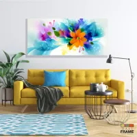 Quadro Flor Abstrata Sala Quarto Hall em Tecido Canvas 130x60 - Foto 6