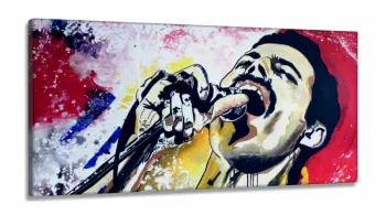 Quadro Freddie Mercury Rock Art Decorativo em Tecido Canvas 130x60