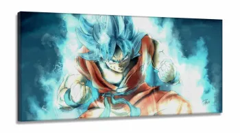 Quadro Goku Dragon Ball decorativo com Tela em Tecido Canvas 130x60